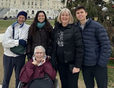 Family outside national capitol