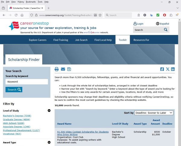 Labor Scholarship Directory